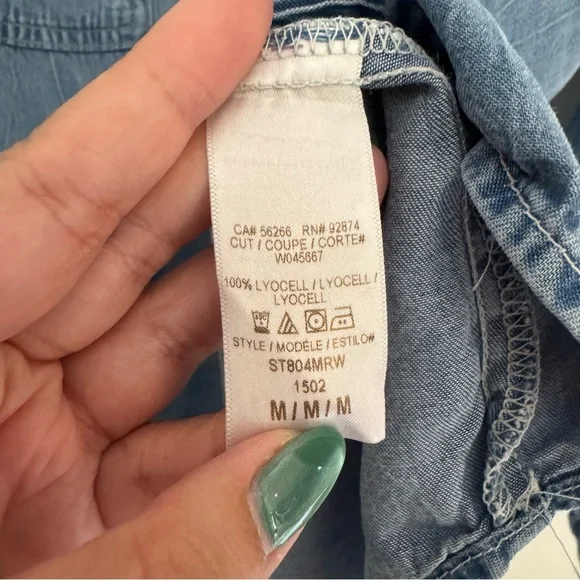 Splendid western costal cowboy Light Blue Denim Shirt size medium - Picture 3 of 5